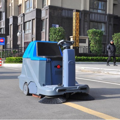 double disc brush drive type battery powered floor sweeper